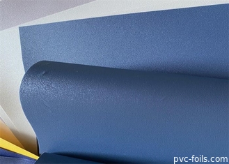 문을 위한 엠보싱된 장식적 PVC 멤브레인 막 다크 블루 단일의 채색