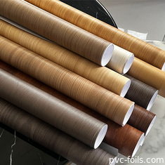 나무 곡물 PVC 가구 엽서 롤 가정용 부엌 캐비닛 문