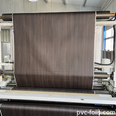 MDF 캐비닛 도어 진공 압축을 위해 어두운 나무 곡물 laminate PVC 엽막