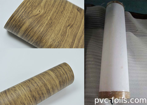 0.07mm 두꺼운 나무 패턴 PVC 장식 필름 평면 롤 포장