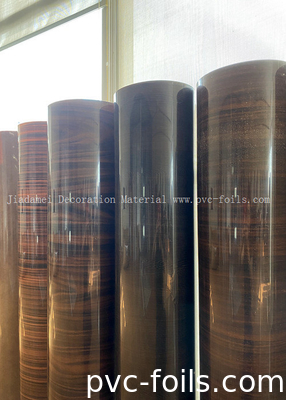 고 광택 목재 곡물 PVC 장식 필름 평면 라미네이션 너비 1260mm