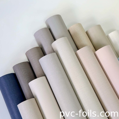 가구 표면, 직물 엠보스 디자인을위한 PVC 장식 엽록물 롤