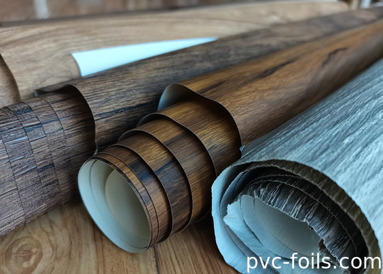 다크 노트 나무 곡물 PVC 포장 필름
