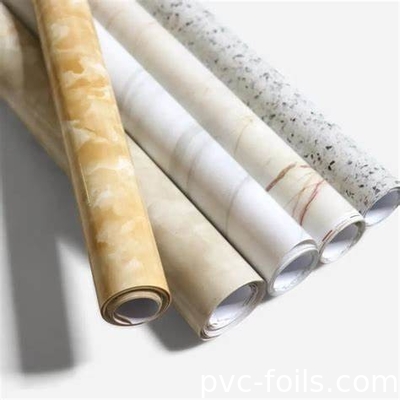 디지털 프린트 PVC 장식 필름 내부 표면에 대리석 및 나무 디자인을 가진