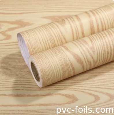 PVC 목재 곡물 비닐 자체 접착 벽지 PVC 장식 필름 롤 가구