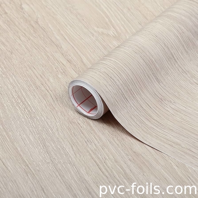 중국 공장 도매 천연 나무 패턴 비닐 가구 장식용 자착 PVC 필름