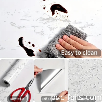 오일 پروف 고화질 디지털 프린팅 대리석 PVC 장식 필름