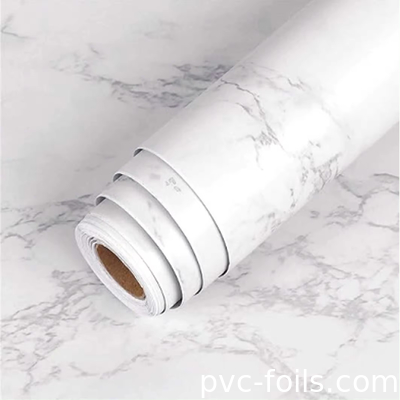 내구성 대리석 효과 PVC 가루 필름 부엌 및 가구 안티 스크래치 고 광택 마무리