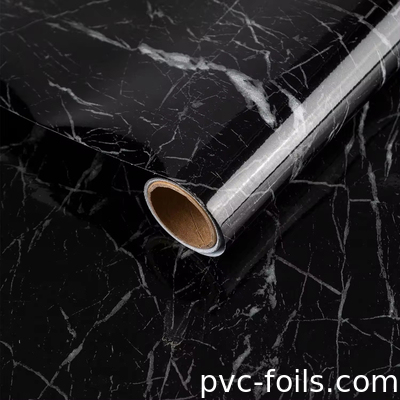 내구성 대리석 효과 PVC 가루 필름 부엌 및 가구 안티 스크래치 고 광택 마무리