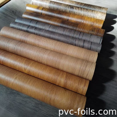 0.14mm PVC 장식 라미네이팅 필름 목재 질감 엠보스 필름 목재 디자인