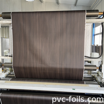 MDF 캐비닛 도어 진공 압축을 위해 어두운 나무 곡물 laminate PVC 엽막
